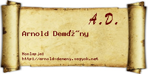 Arnold Demény névjegykártya
